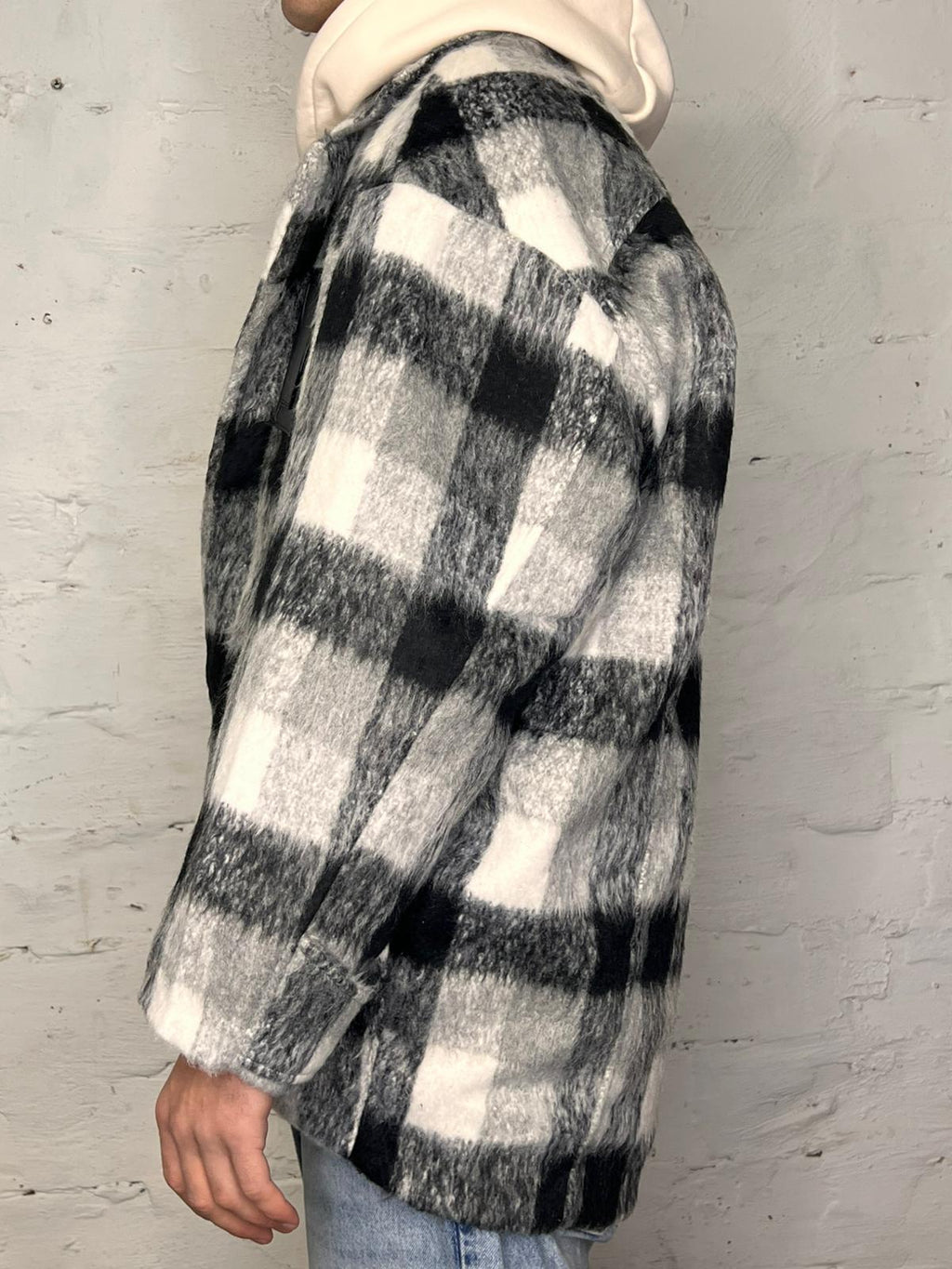 Giacca invernale a quadri in pile oversize