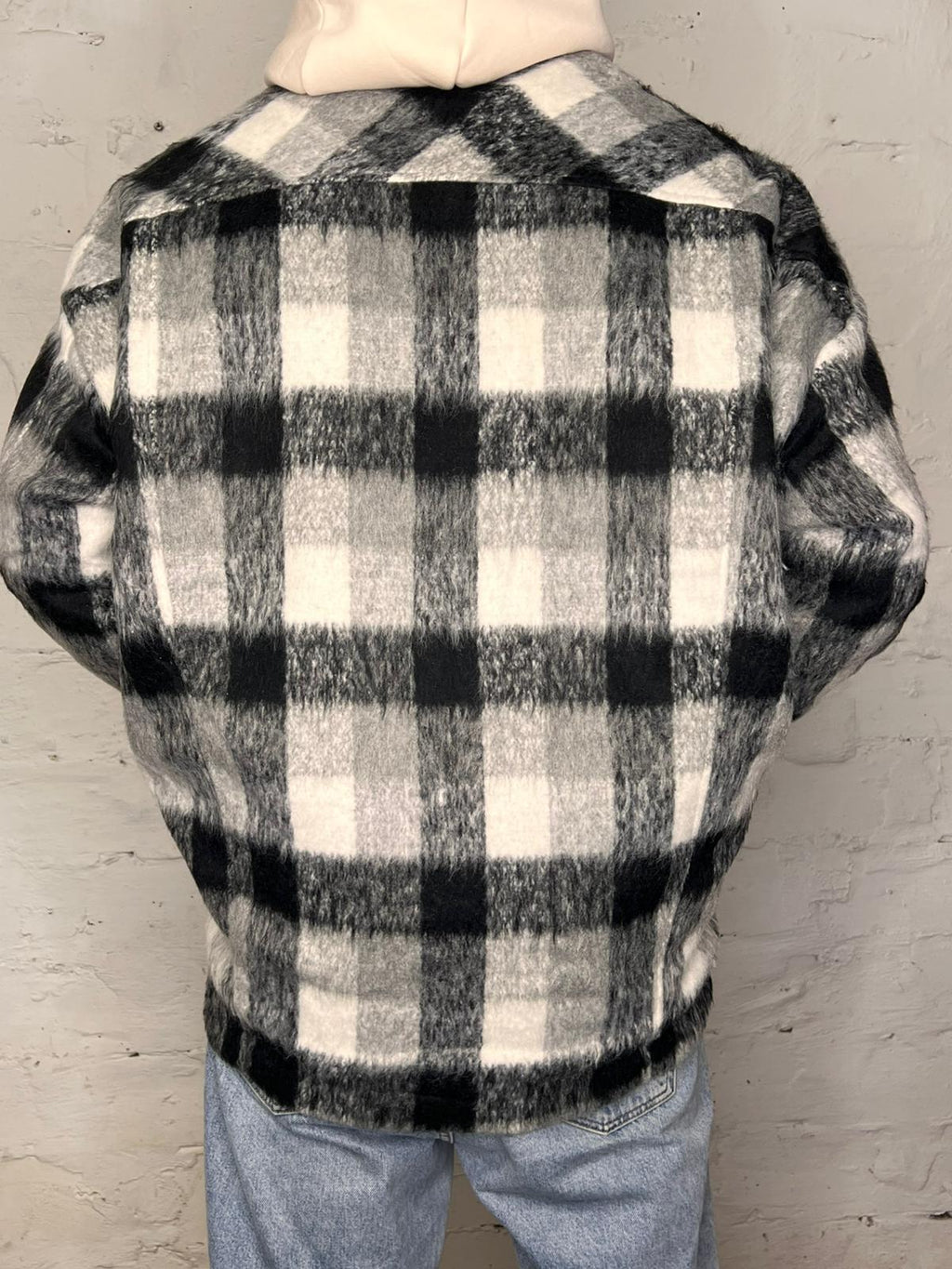 Giacca invernale a quadri in pile oversize