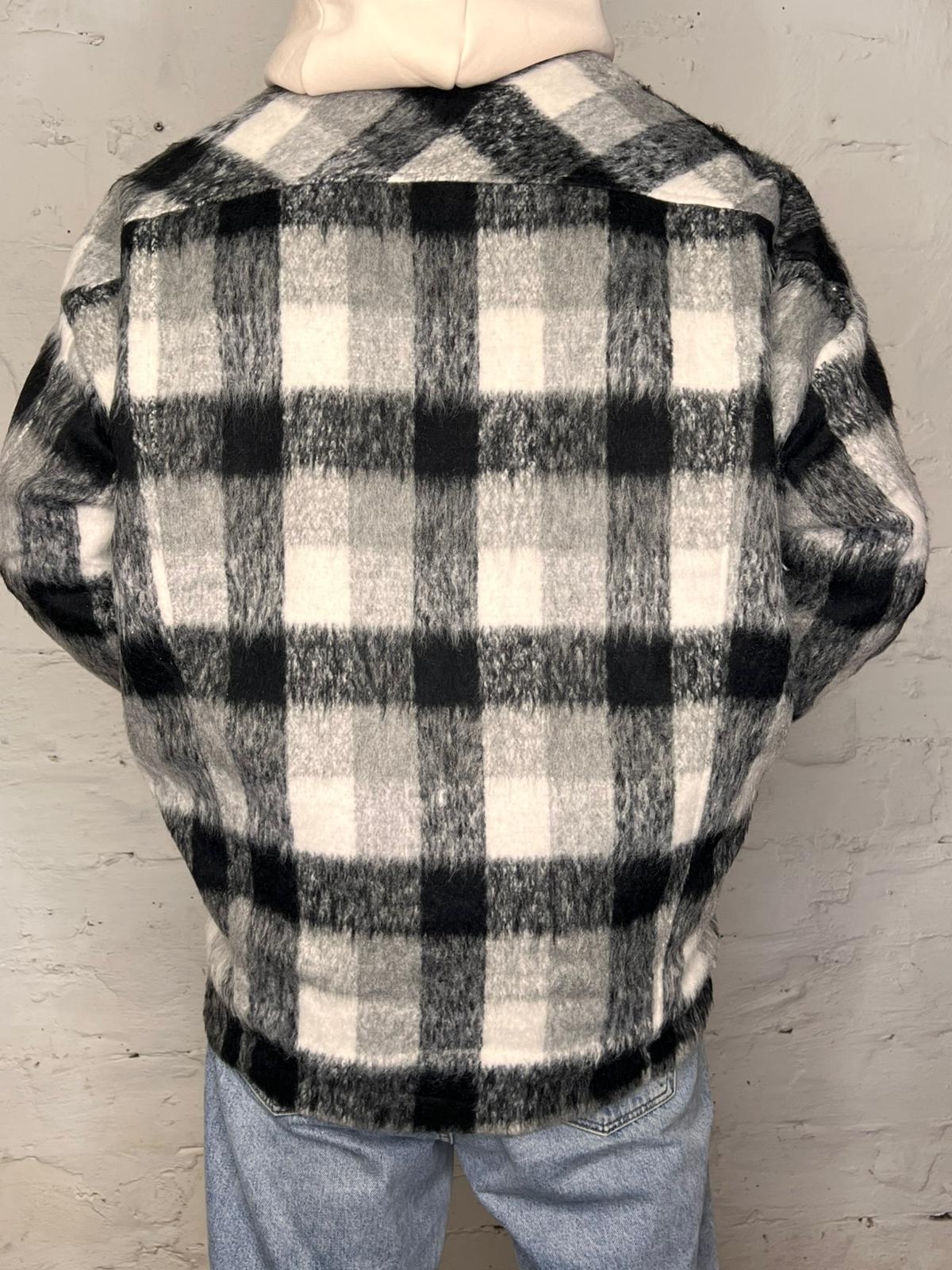 Giacca invernale a quadri in pile oversize